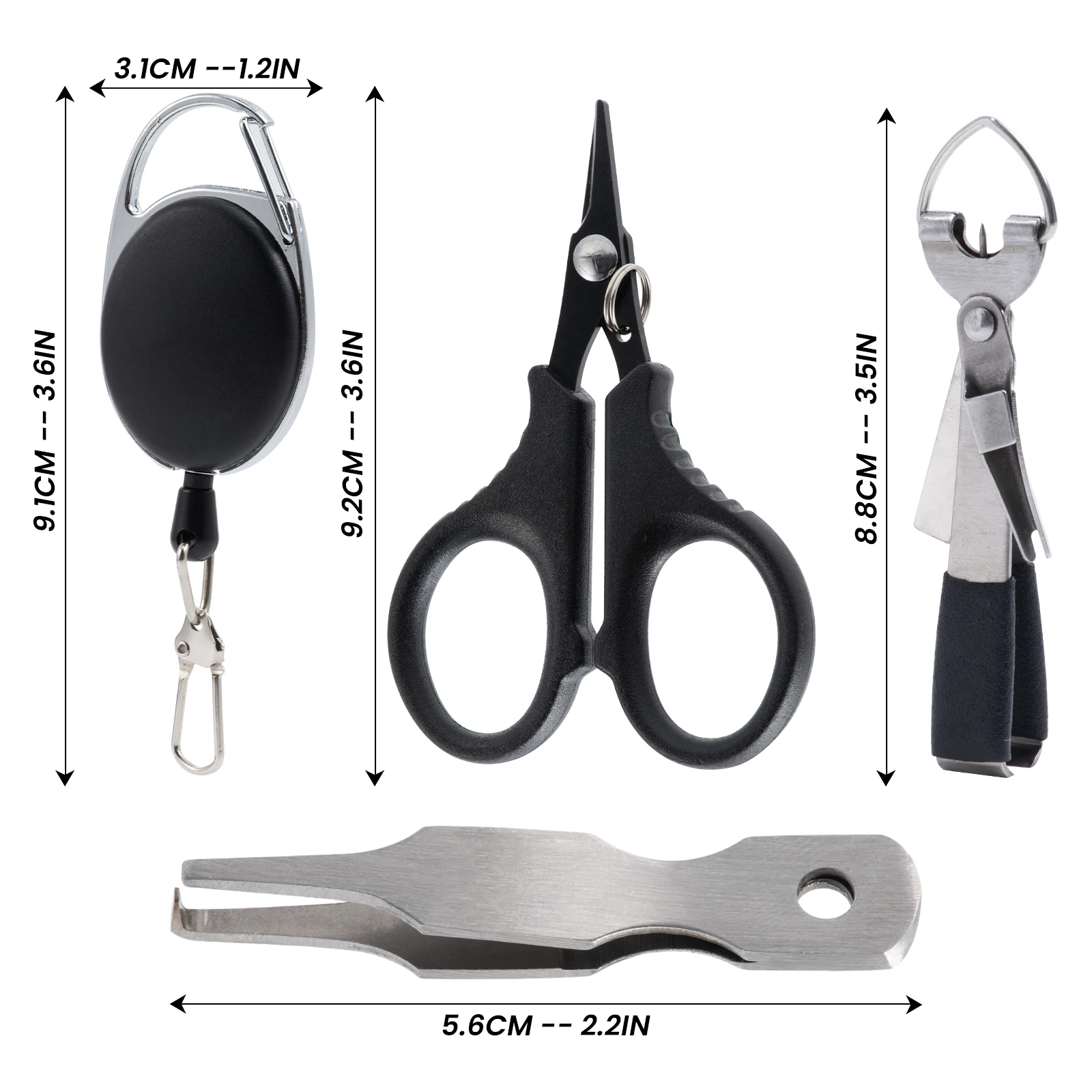 Un par de tijeras negras con un mango negro y un clip negro