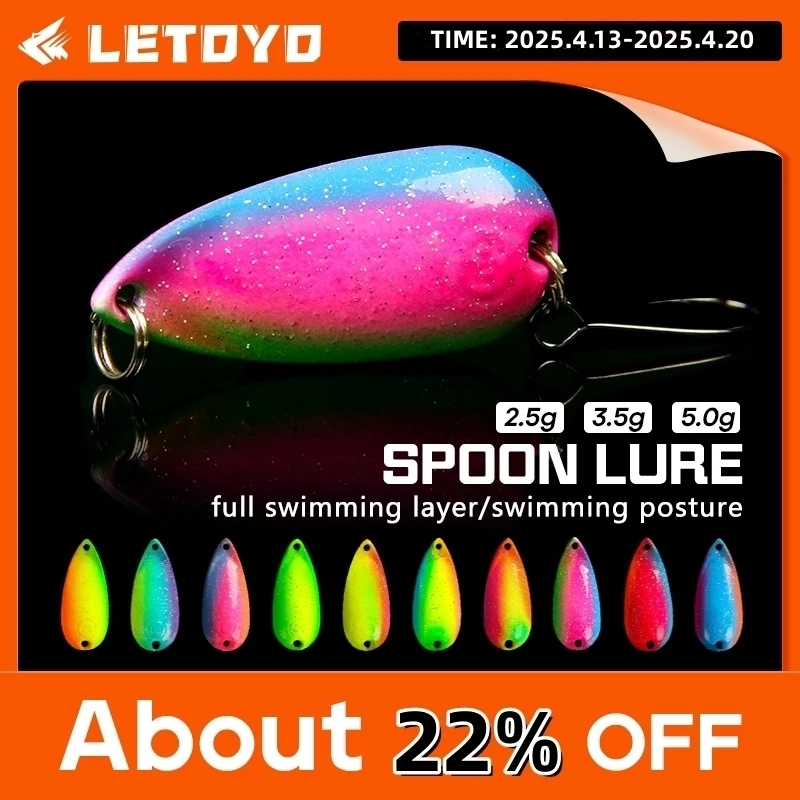 LETOYO cigarra cuchara señuelo 2,5g-5g corriente de agua dulce Spinner cebos Wobblers lentejuelas cebos duros Artificial trucha Pesca señuelo de Pesca - imagen 5