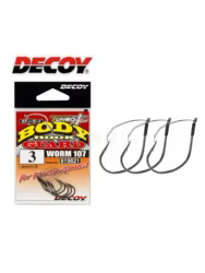 Japón DECOY Katsuichi Anti-colgante fideos Bug WACKY gancho WORM 107 señuelo cebo suave negro Pit perca gancho