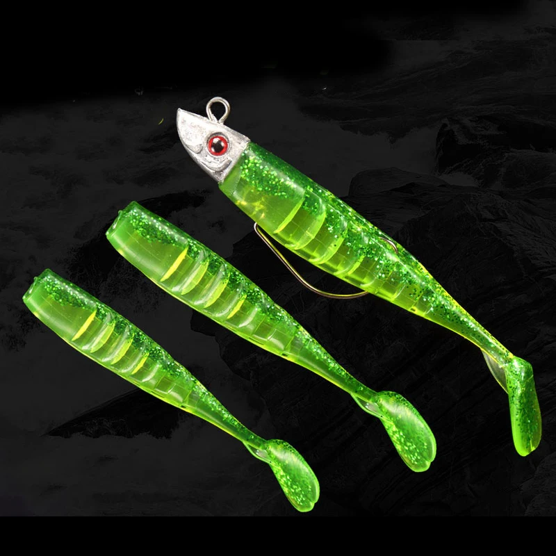 Señuelo de pesca con cabeza de plomo, 15g, 9,5 cm, Minnow Jig, cebo suave de silicona, cola en T, Wobblers, Perch Jighead, Slow Bass Pike, Invierno - imagen 4