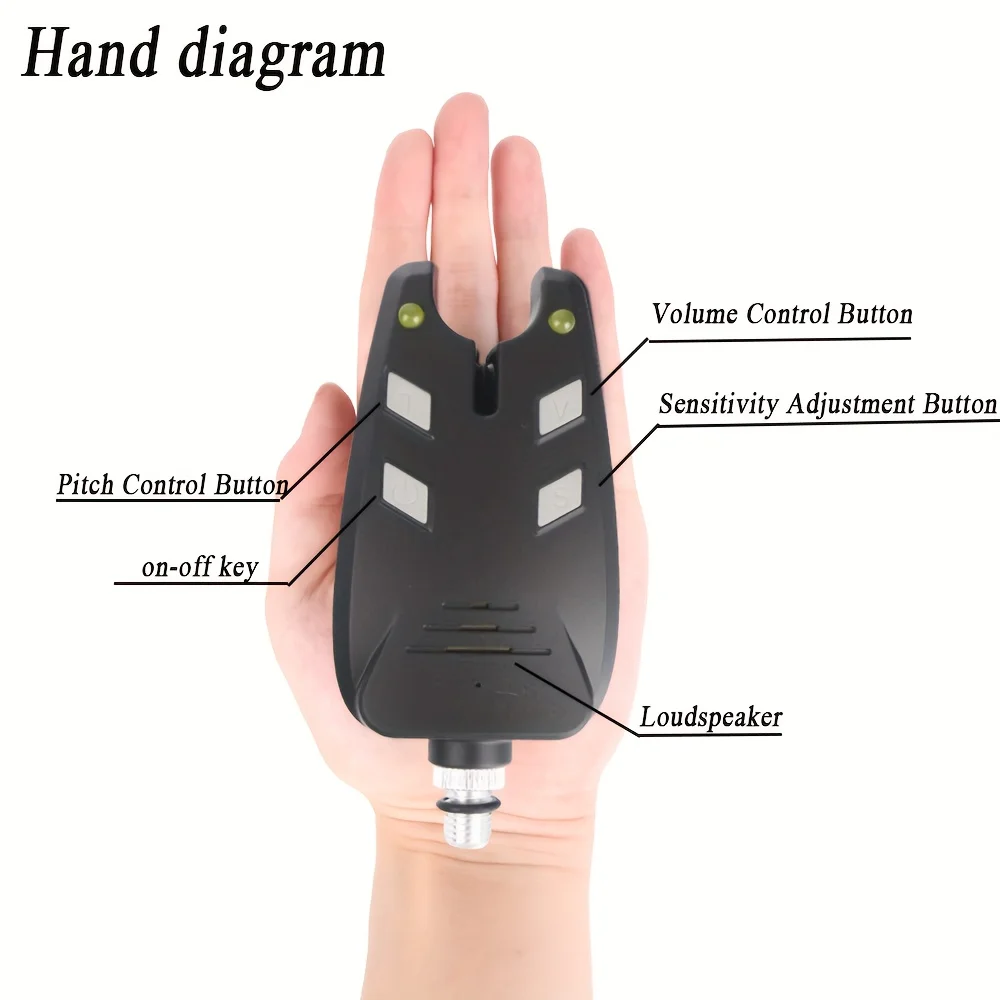 JSFUN1 4 Juego de alarma de pesca de carpa inalámbrico negro es rápido y responsivo utilizado para indicador de picadura de pesca rugosa de carpa - imagen 4