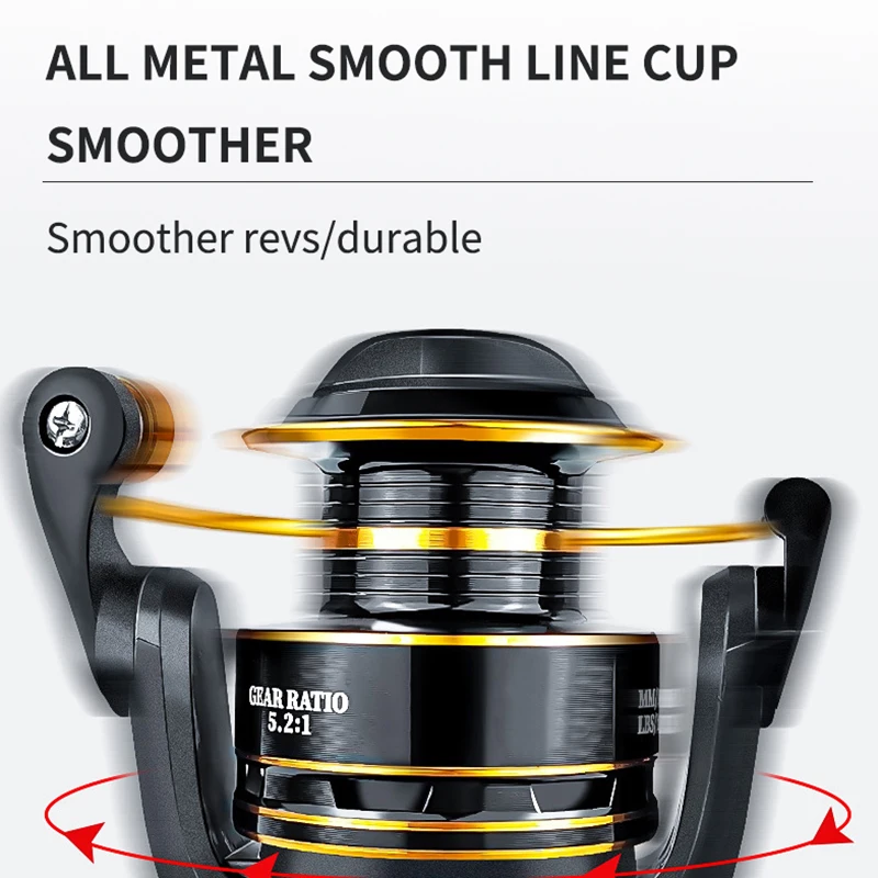 Rueda de pesca Carrete de baitcasting de oro negro múltiples modelos Brazo basculante Relación de velocidad de rotación 5.2: 1 mango izquierdo/derecho - imagen 4