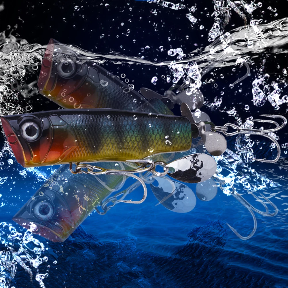 CCLTBA-cebos duros Popper, 8cm, 13,5g, Señuelos de Pesca Topwater, Wobble, sonajero, cuchara, señuelo Artificial para pesca de lubinas, aparejos Popper - imagen 5