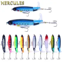 Señuelo de pesca con lápiz Topwater con señuelo de cola giratoria, hélice, superficie de agua, lápiz para Tractor, cebo duro de plástico de 11-14CM