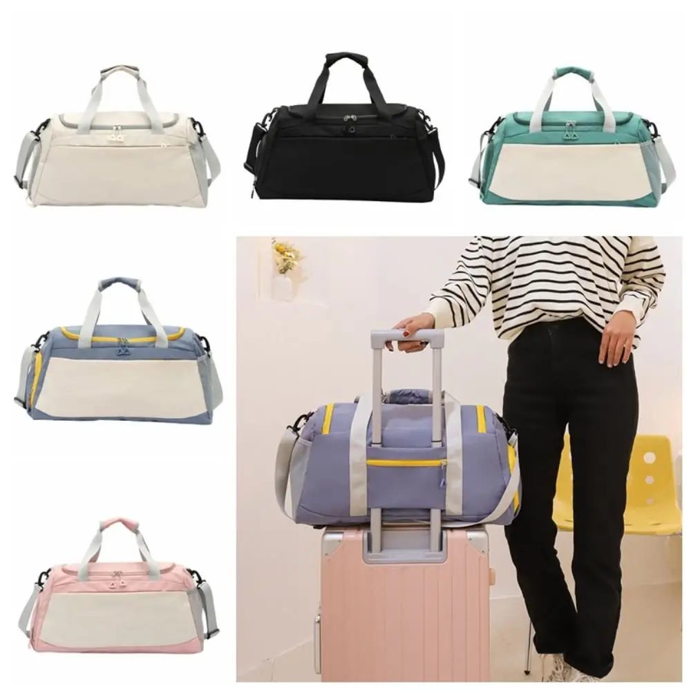 Bolsa de viaje con separación en seco y húmedo, bandolera de gran capacidad, bolso de Fitness para mujer, compartimento para zapatos portátil - imagen 5