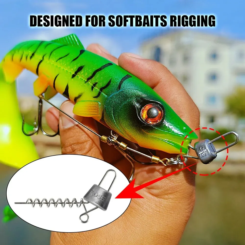 Spinpoler-tornillo poco profundo de profundidad múltiple, sistema de rotación sin Lucio, 5g, 10g, 15g, 20g, Softbait de plomo, aparejo de cola rizada, accesorios de equipo de pesca - imagen 5