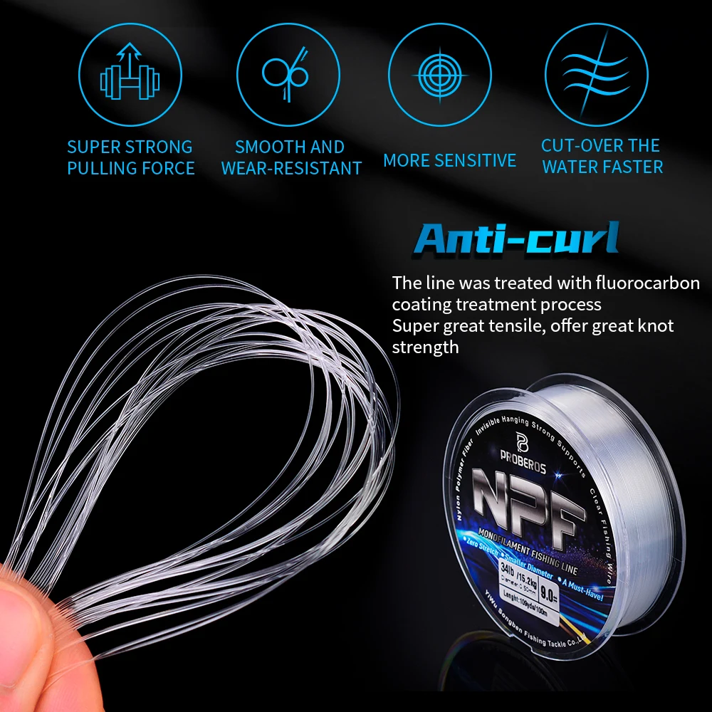 PROBEROS-sedal de pesca trenzado de nailon japonés, 100m, súper fuerte, línea de pesca en alta mar, 4LB-36LB, línea de carpa, línea de trucha - imagen 3