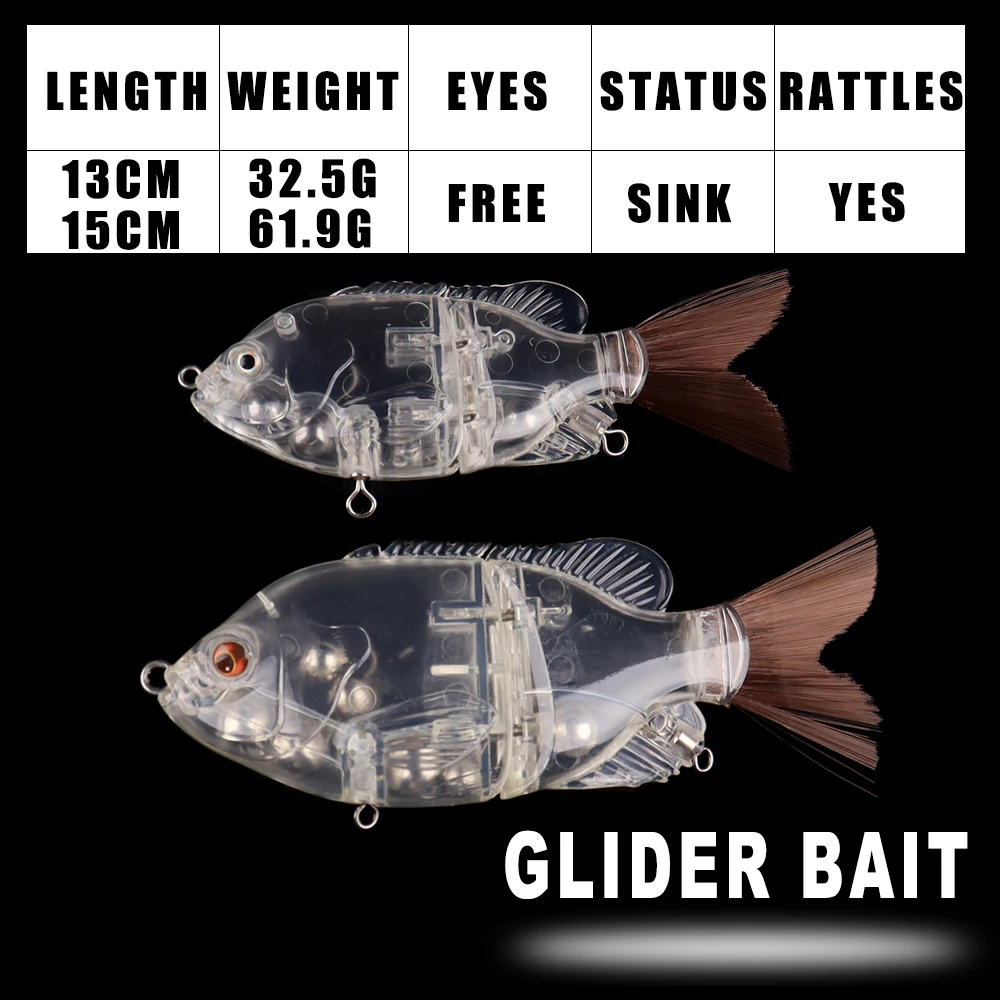 Cebo planeador articulado Dr.Holife para swimbait DIY sin pintar