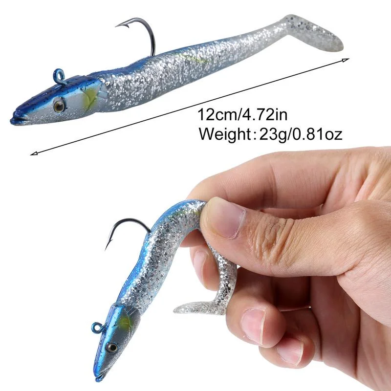 Señuelo de pesca suave, cebo Artificial Wobblers con cuchara, aparejos de pesca, 10g/11cm, 5 uds. - imagen 4