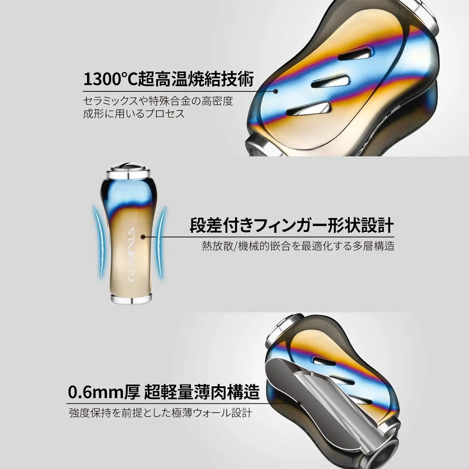 Manivela Gomexus de 90mm con perilla de titanio de 22mm para carrete Shimano Curado Aldebara BFS Bantam Daiwa Steez Tatula Abu Baitcaster - imagen 4