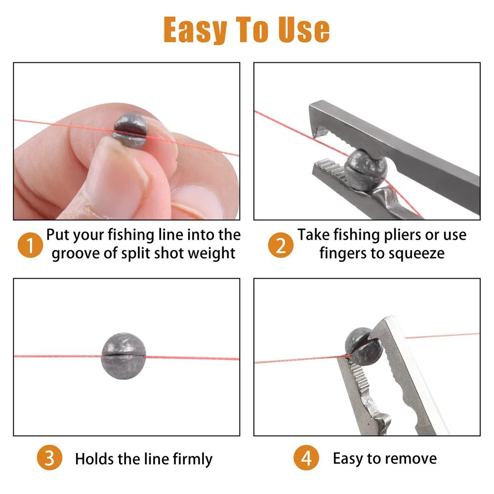 120 gramos/caja, pesas de pesca redondas divididas, plomos de pesca extraíbles, plantilla de pesca, accesorios, equipo - imagen 5