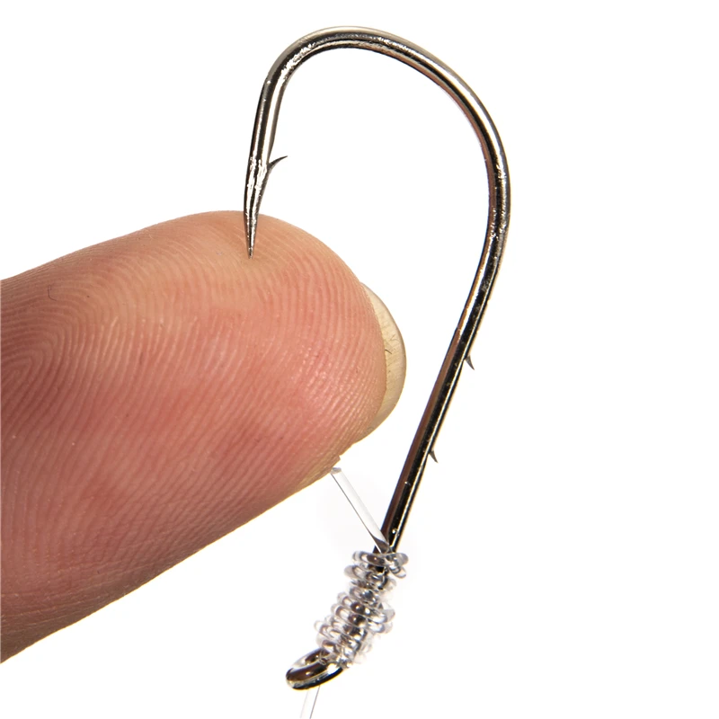 600 Uds anzuelos de Pesca de carpa espinas traseras boca torcida anzuelos con ojos circulares con línea de nailon aparejos de Pesca accesorios Pesca - imagen 3
