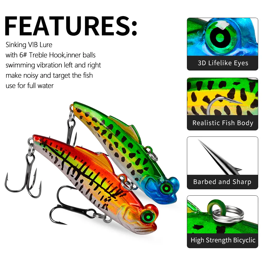 VIB-Señuelos de Pesca de 6,5 cm y 12,5g, aparejos de Pesca en hielo, Wobbler, 1 unidad - imagen 5