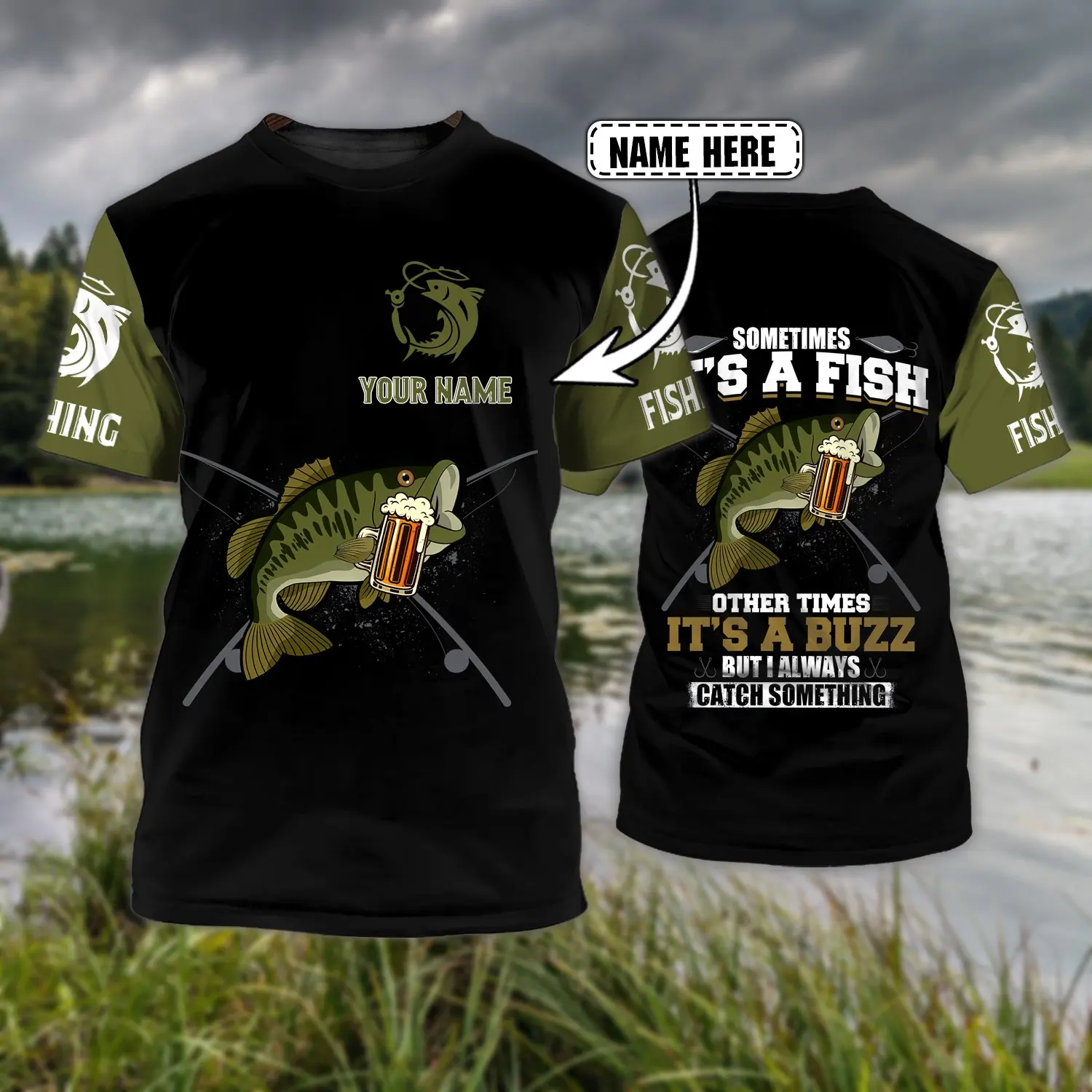 Camiseta para hombre con estampado 3D de nombre personalizado de pesca de carpa/doreja, pantalón corto informal Unisex de verano fresco, camiseta de manga TX262 - imagen 3