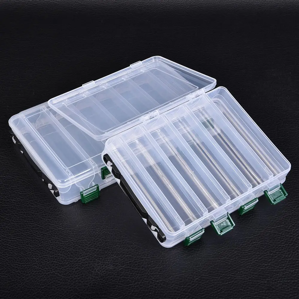 Caja de plástico transparente de doble cara para almacenamiento de aparejos de pesca, contenedor de señuelos, caja de cebo - imagen 2