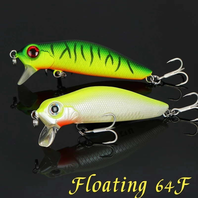 TSURINOYA-señuelo de pesca de 4 piezas, 64mm, 6g, 0-30m, Minnow flotante, Lucio, Jerkbait, cebo duro Artificial, Crankbait - imagen 4