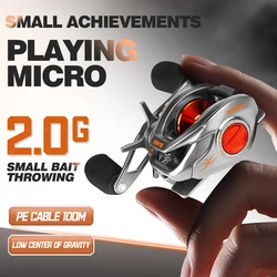 TAIYU Mini carrete de fundición 120g carrete de pesca Baitcasting ligero de dos manos sistema de freno magnético relación de engranaje 5,2: 1 carretes giratorios