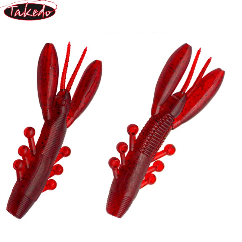 TAKEDO 8CM 6G señuelos blandos de goma cebo suave flotante langosta Craw camarones cebo de pesca multiarticulado Swimbait todo para Fishi - imagen 5