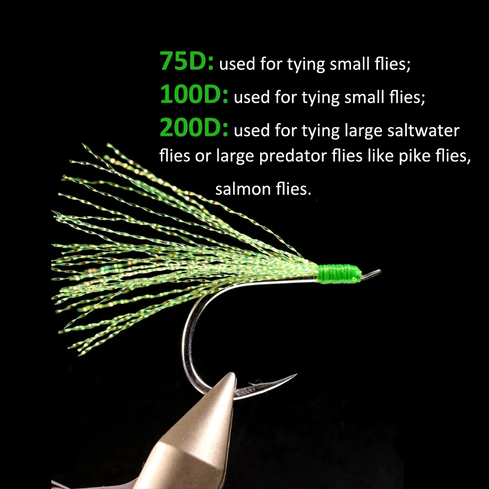 Wifreo-Hilo de polietileno para atar moscas 75D, 100D, 200D, GSP, para Lucio, plantilla, Salmon Streamer, pesca en agua salada, moscas, atado, blanco - imagen 4