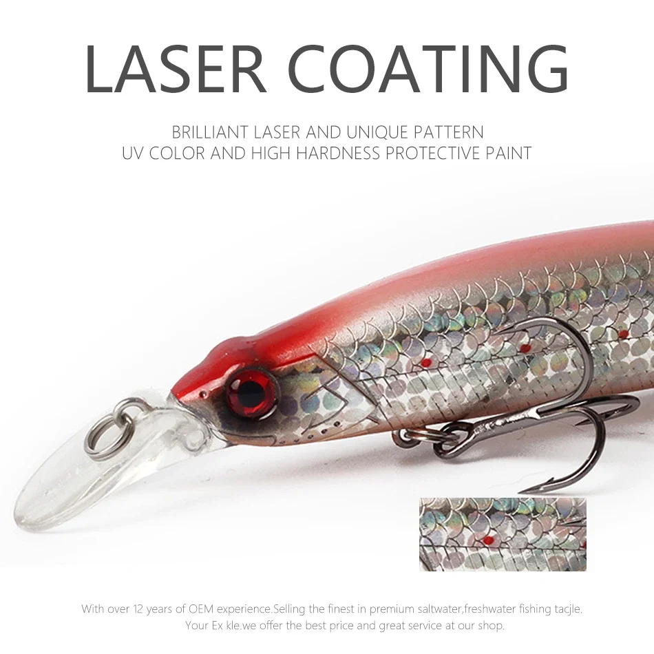 MOOKZZ Señuelos de Pesca duros de 11cm/18g, cebos Wobblers de alta calidad, aparejos de pesca Artificiales Profesionales de buena acción - imagen 4