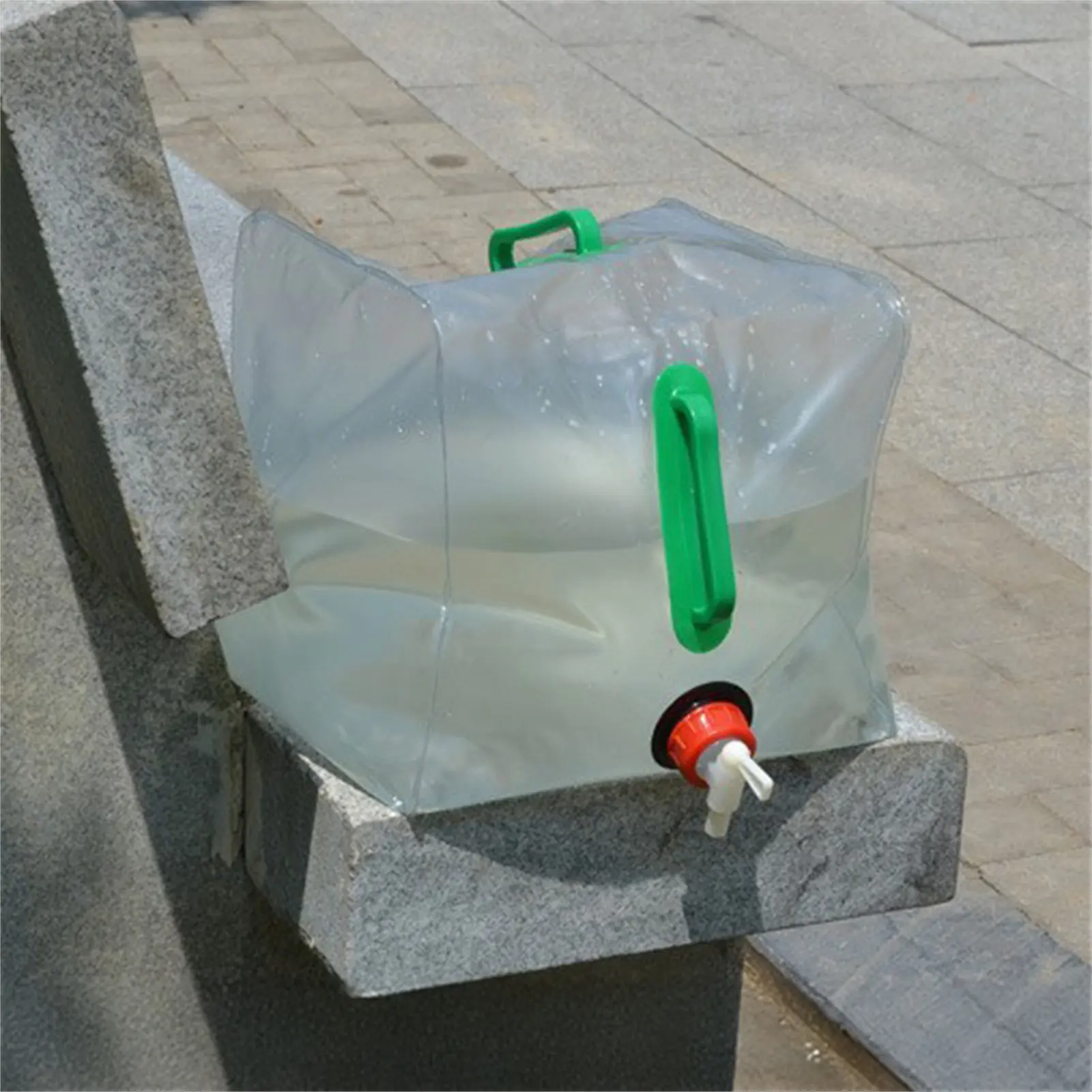 Bolsa de agua portátil plegable transparente para camping y senderismo - imagen 2