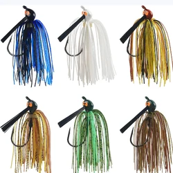 Señuelo Jig Lubina Cabeza Tungsteno Faldas Silicona Protector Malezas