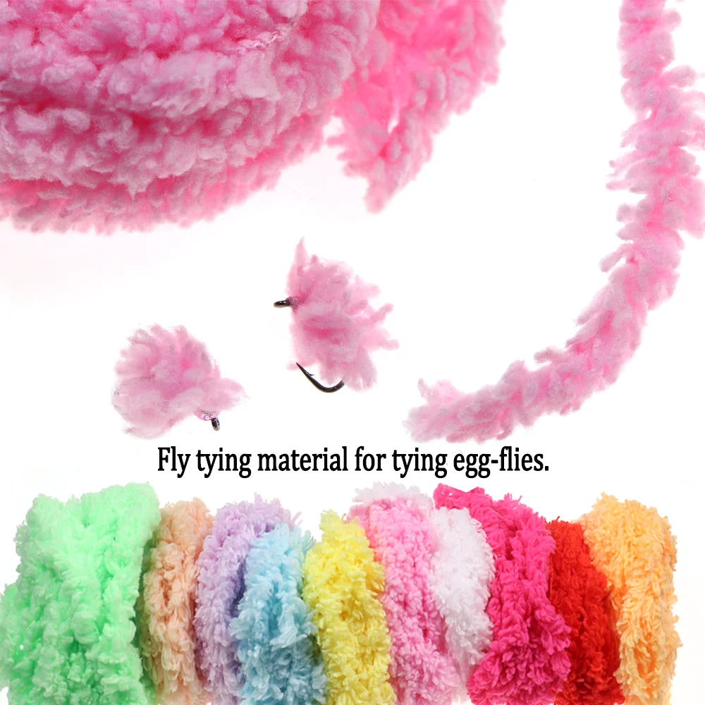Wifreo hilo de huevo Eggstacy de 4M, fibra sintética para Patrón de huevo, de pececillo señuelo, salmón, trucha, Cabeza de Acero, Material de atado de moscas - imagen 4