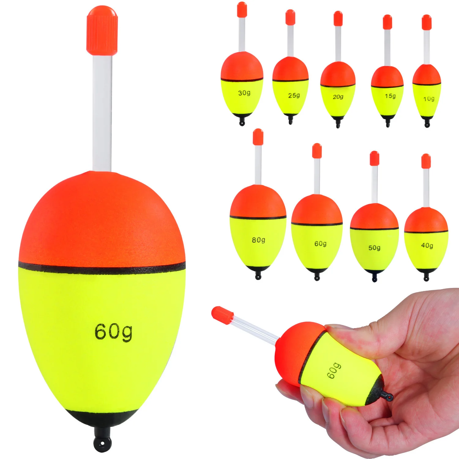 Sougayilang Flotadores EVA Luminosos con Barra – Pesca Carpa Roca