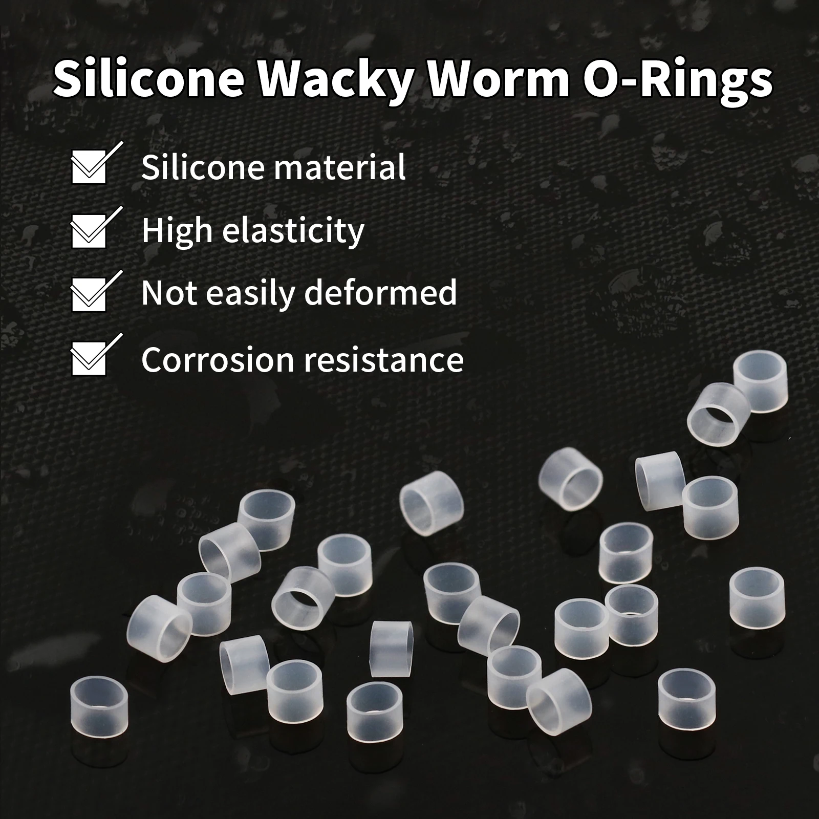 FishTrip-anillos tóricos de gusano loco para aparejos locos Senkos, gusanos adhesivos de plástico suave, juntas tóricas protectoras de cebo de silicona para pesca de lubina - imagen 2