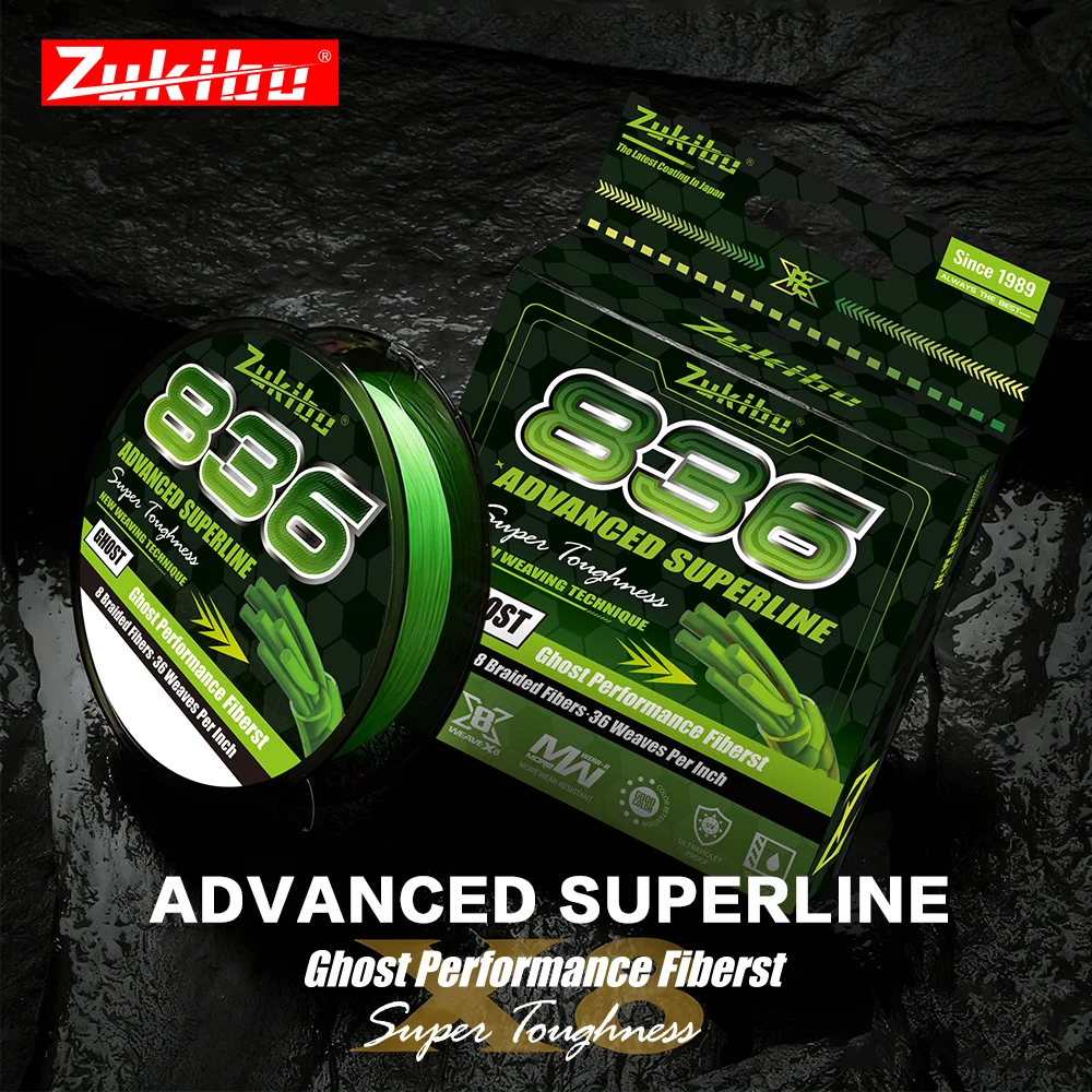 ZUKIBO Ghost 836 500M 8 hebras línea de pesca trenzada línea de PE trenzada avanzada anti-UV revestimiento a prueba de agua de mar línea de pesca que se hunde - imagen 2