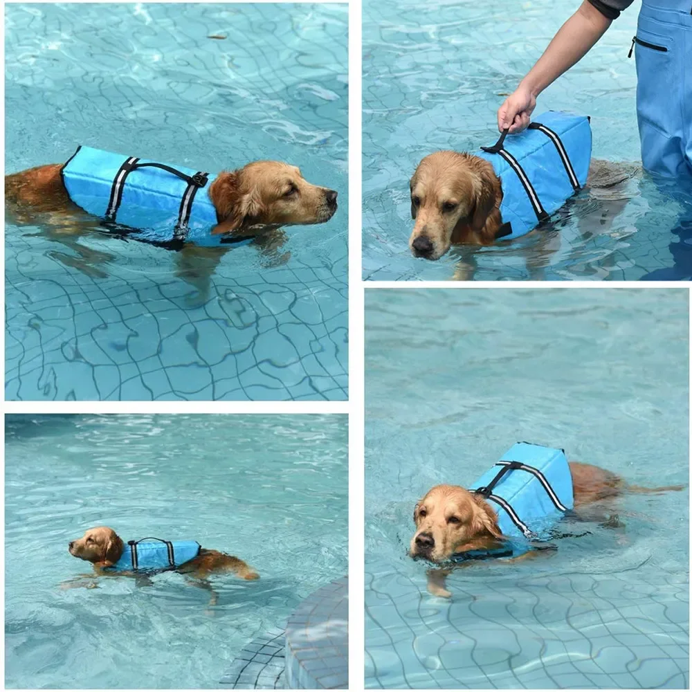 Chaleco salvavidas para perros, reflectante, ajustable, de verano, traje de baño para perros grandes, chaleco de seguridad para surf, velero, flotabilidad mejorada, chaleco salvavidas para mascotas - imagen 2