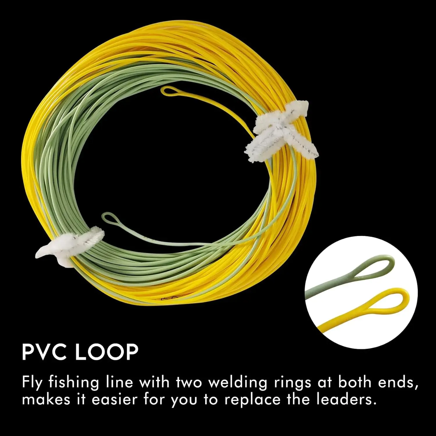 Aventik 100FT WF3-WF6 tres colores peso hacia adelante flotante línea de pesca con mosca trucha de bajo estiramiento 2 bucles soldados línea ID - imagen 5