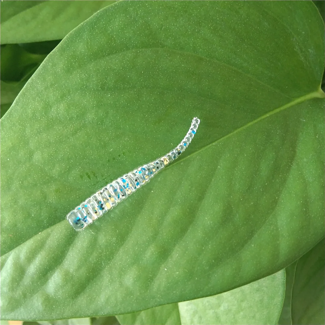 Swolfy-mini señuelos blandos de goma para pesca en roca, cebos de gusano suave, cebos artificiales de silicona para lubina, 4cm, 50 unidades - imagen 4