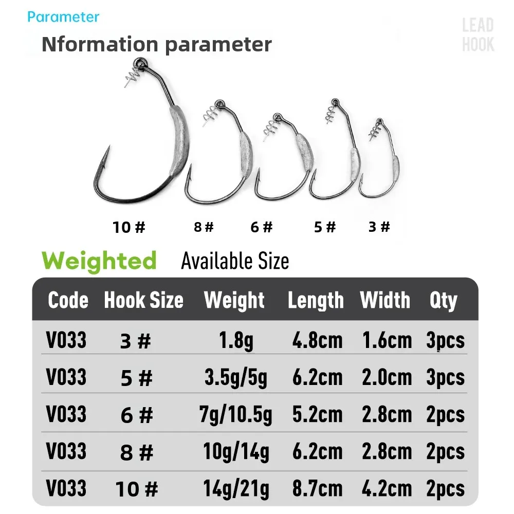 Anzuelos de pesca Kingdom Spring 3 # 5 # 6 # 8 # 10 # Gancho de manivela de plomo de acero al carbono con cerradura de resorte, accesorios de equipo de pesca con cebo blando - imagen 2