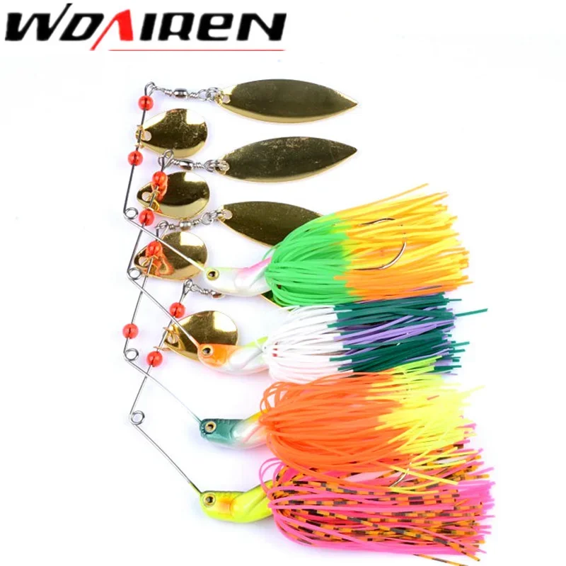 1 Uds. 20,5g Spinnerbait negro boca grande pez lubina cebo de Metal lentejuelas barba Lucio aparejos de pesca plantilla de goma señuelo de pesca suave - imagen 5