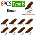 8pcs Brown B