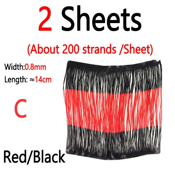 2 Sheets Red Black