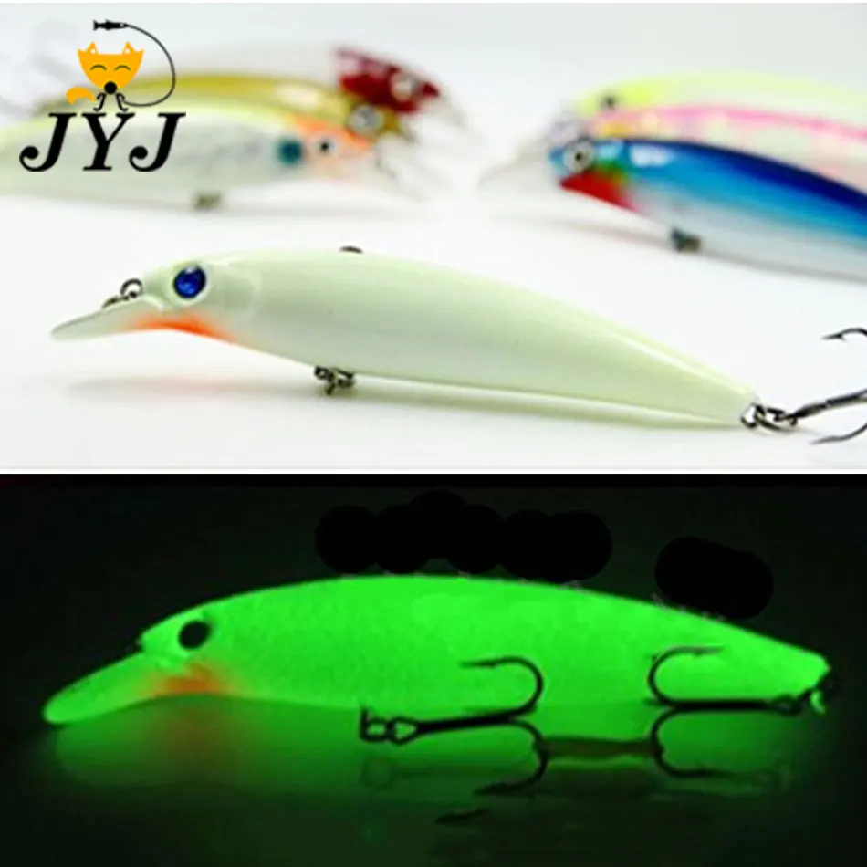 JYJ-señuelo de pesca de fundición lejana, cebo de pesca nocturno que brilla duro, pececillo flotante, manivela ruidosa, 110mm, 14g - imagen 3