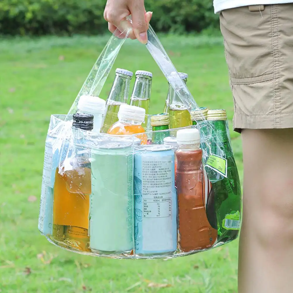 Cubo de agua plegable de 6,8/12L con mango portátil, bolsa de lavabo de PVC impermeable, cubo de almacenamiento de agua plegable para acampar y pescar - imagen 2