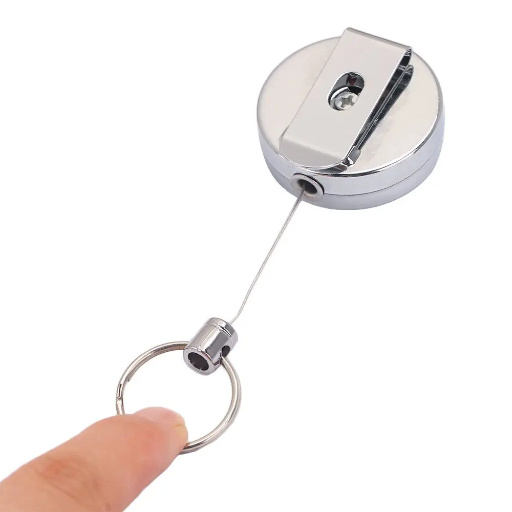 Clip de cinturón antipérdida, herramienta retráctil para exteriores, cuerda de alambre de acero, llavero de alarma, alta resistencia - imagen 2