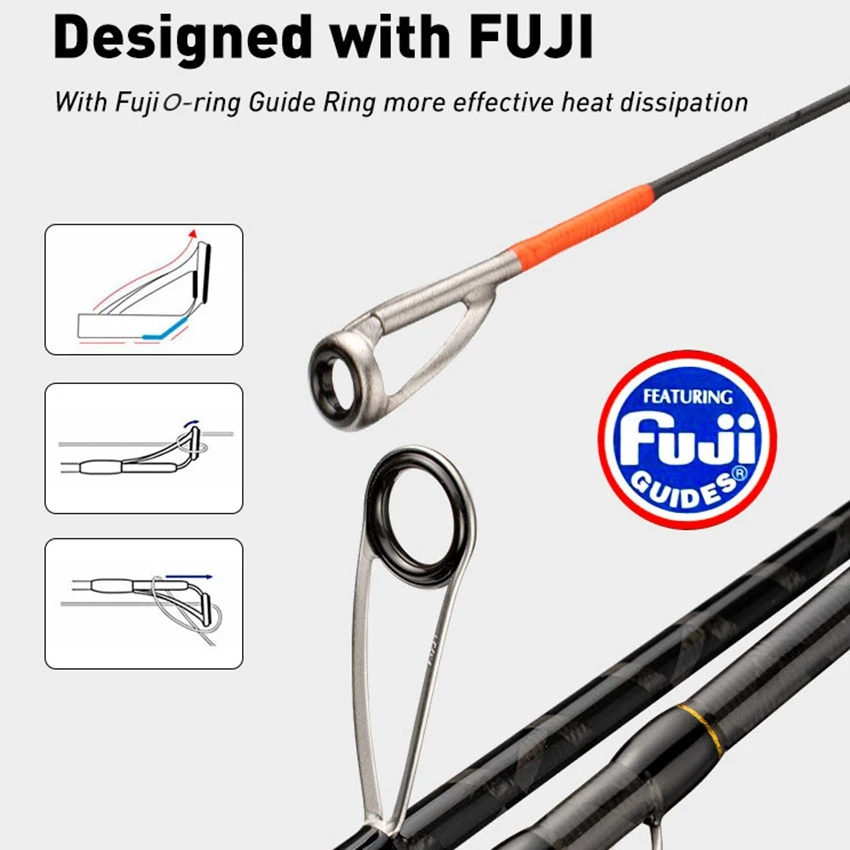 Caña de pescar Ajing, caña de fundición giratoria, caña de pescar en roca de 2,28 m con anillos Fuji, caña Mebaru de 1-7g para caña de pescar en la calle - imagen 3