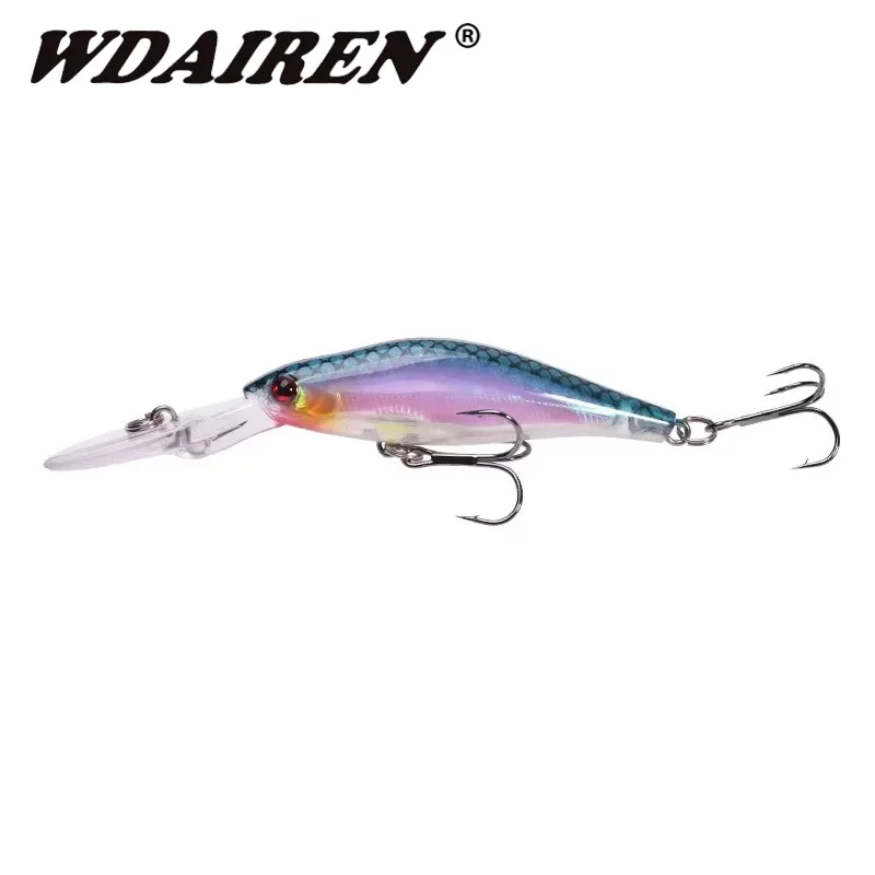 Señuelo de pesca Wobbler de pececillo de buceo profundo, cebo Artificial de plástico láser de 9,5 cm y 7,5g para carpa, lubina, Lucio, aparejos de pesca Crankbait, 1 ud.