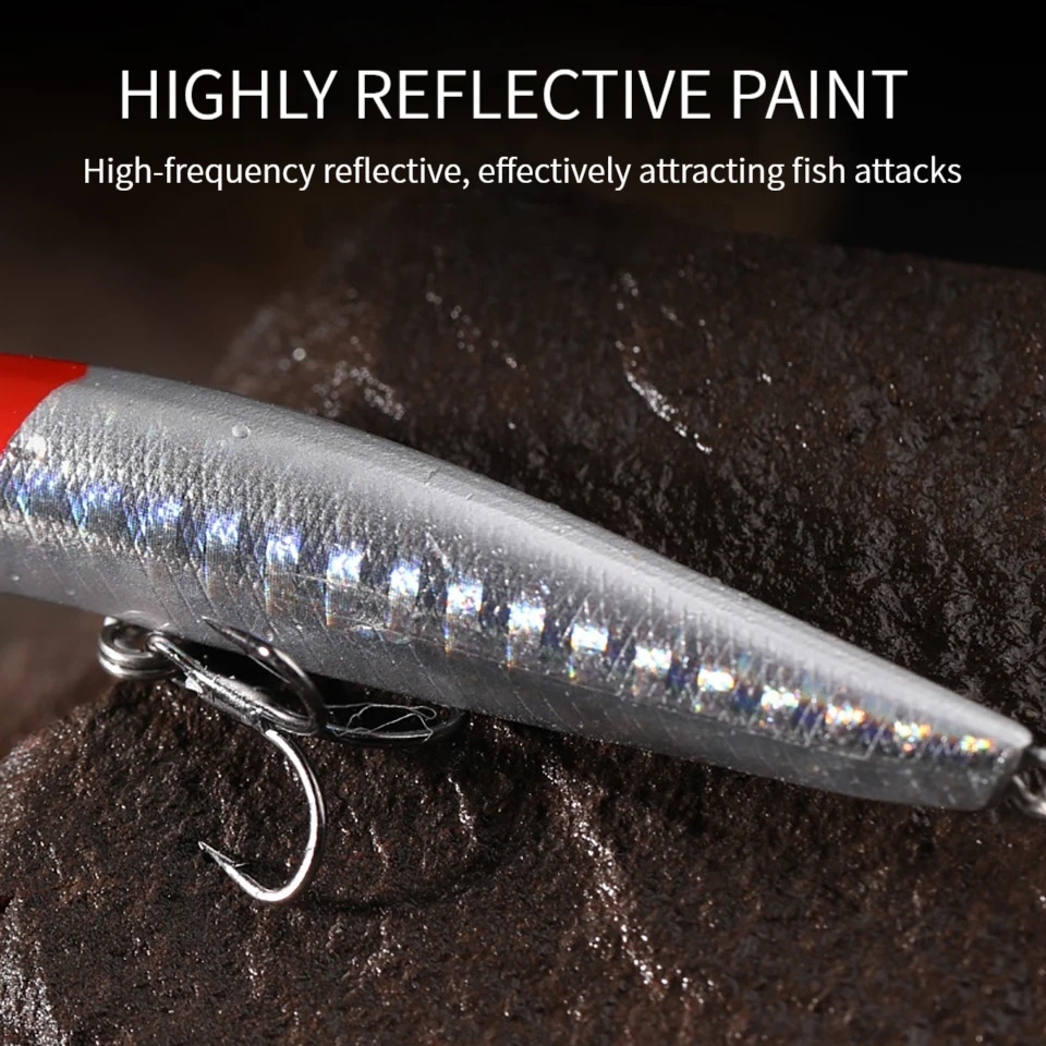 WALK FISH 1 Uds 10g/70mm 14g/80mm fundición de alta resistencia Submerge Mino lápiz cuenta labio cebo duro para lubina una boca volteada biónica - imagen 4