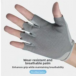 1 par de guantes de ciclismo transpirables, guantes antideslizantes de Color contrastante para Fitness, protectores de palma, manoplas de medio dedo que absorben el sudor para exteriores