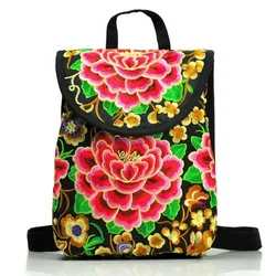 Bolso bandolera de lona bordada – Mochila multifunción mujer