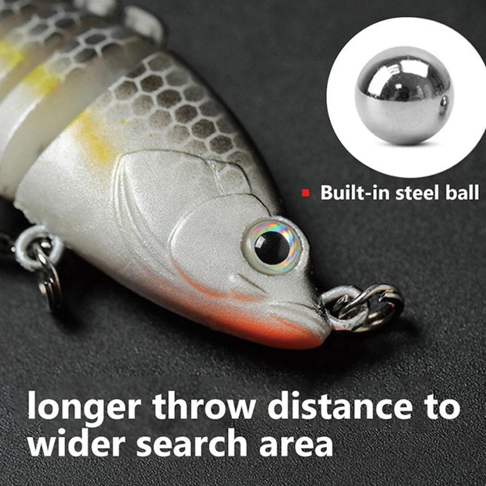 ANMUKA señuelo de cebo articulado de imitación, de pescado pequeño señuelo, duro, natación, flexible, Escala de pescado Real, color, anzuelo triple, pesca - imagen 4