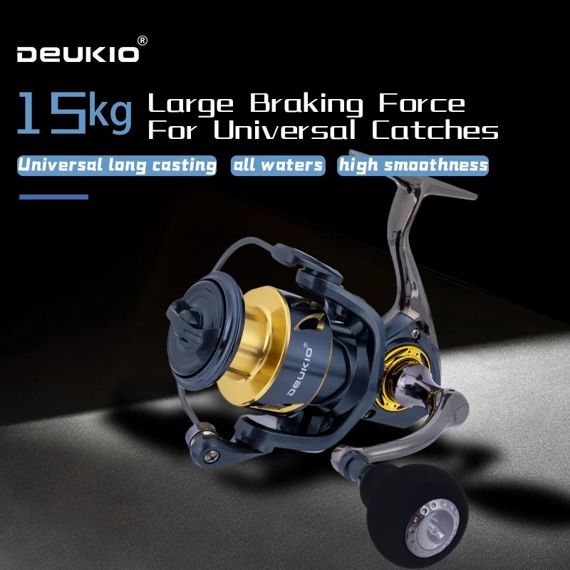 Carrete de pesca giratorio DEUKIO de peso ligero 3 + 1BB 10kg carrete de tallado CNC de arrastre para bobina de pesca de agua salada de lubina - imagen 2