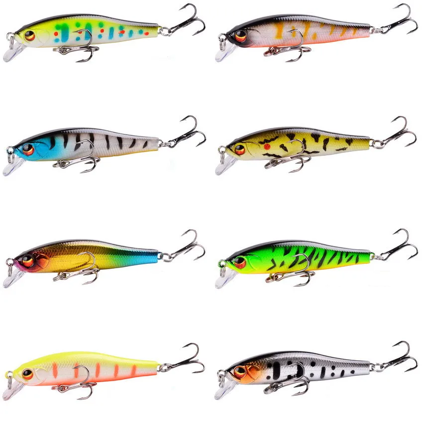 Señuelo de Pesca de pececillos, cebo duro Artificial de 7cm y 5,7g, Wobblers, Crankbait, ojos 3D, cebos de plástico que se hunden, 1 unidad - imagen 3