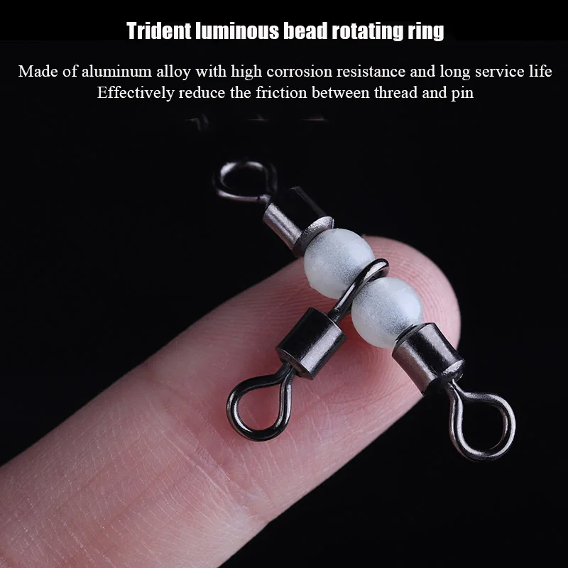 Aparejos de pesca de anillo sólido, 10 piezas, equipo de accesorios, Conector de rodamiento giratorio Triple, anzuelos de pesca - imagen 2