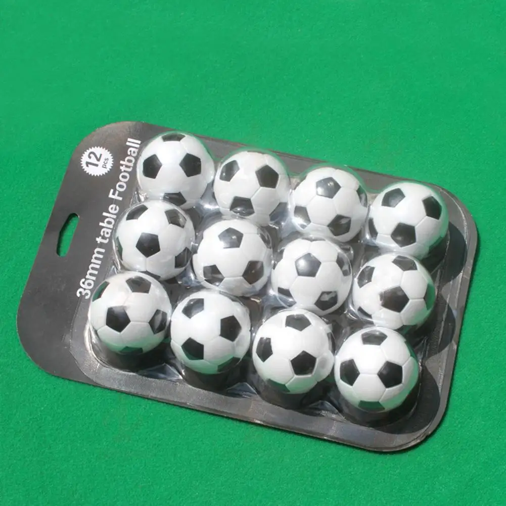12 Uds. Pelotas de fútbol de juguete, pelotas de juego de fútbol clásicas de mesa, Mini pelotas de fútbol estándar de 36mm en blanco y negro - imagen 4